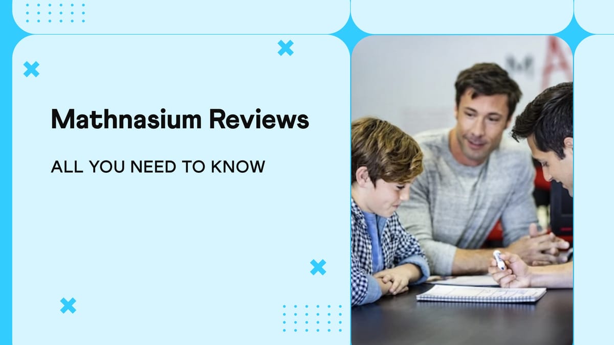Screenshot with an image of parent and kid at Mathnasium centre.