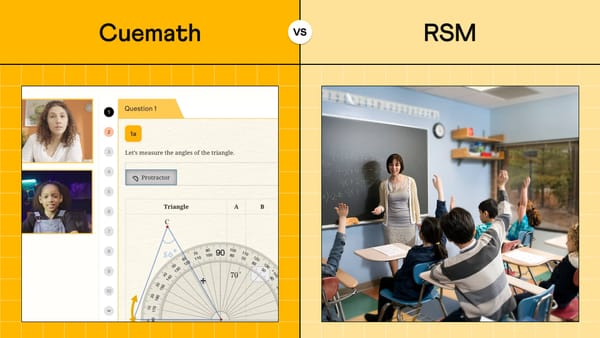 Image comparing classrooms of Cuemath vs Russian School of Math