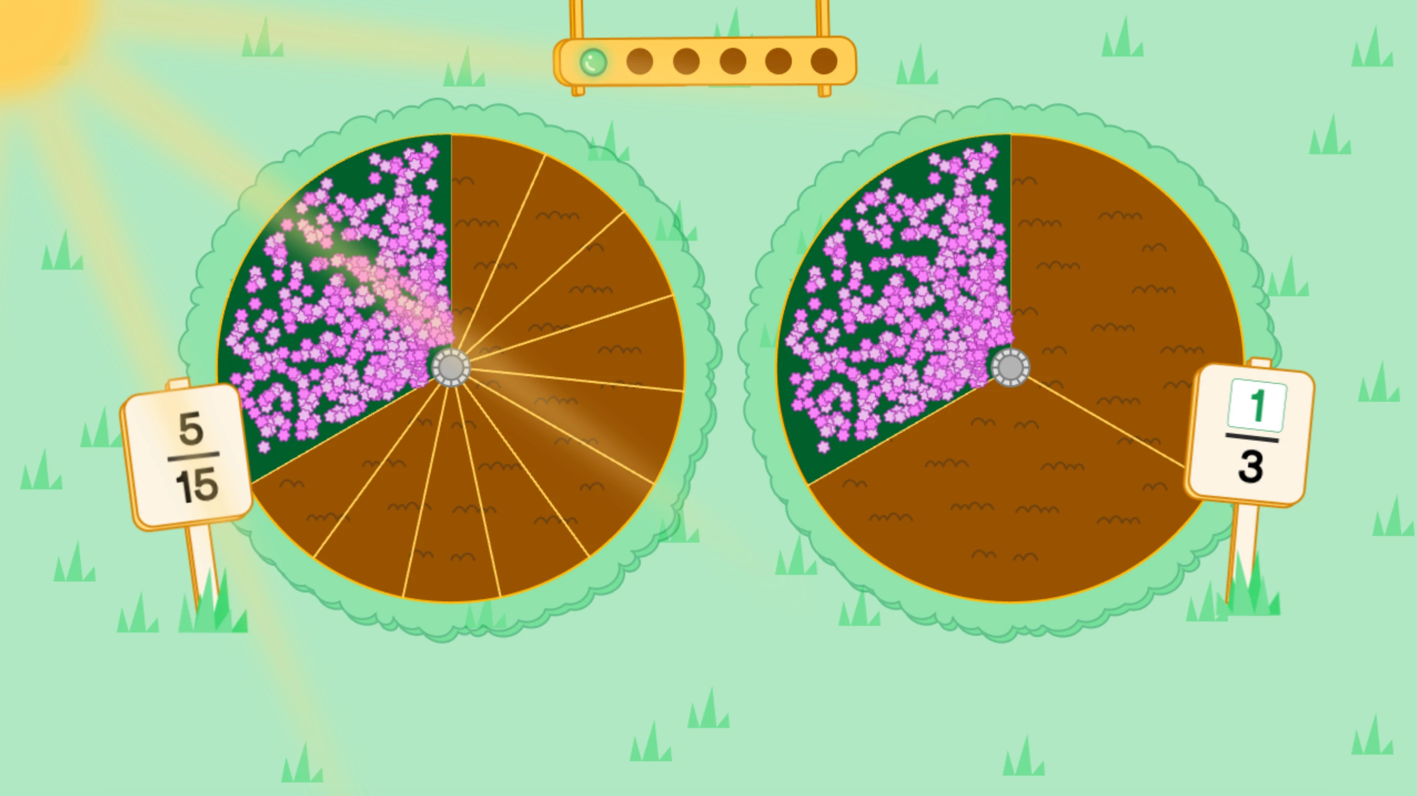 Zen Garden — Plant the Equivalent Fraction